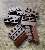LEGO Reddush Brown Brick Modified 1 x 4 with Studs on Side QTY 12 Part 30414