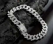 Iced Out Cuban Link Chain Bracelet