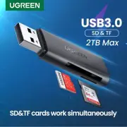 UGREEN Card Reader USB 3.0 to SD Micro SD TF Memory Card Adapter for PC Laptop