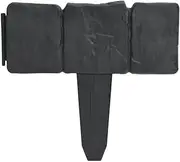 vidaXL - Garden/Lawn Fence with Stone Look Finish, Plastic Material, Grey, 41 Piece Set Covering About 10m