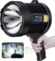 Rechargeable Spotlight Flashlight Super Bright Torch for Hunting Boating Camping