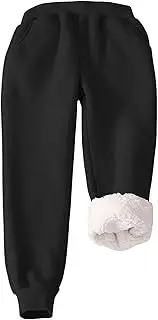 Flygo Girls Boys Fleece Joggers Sweatpants Sherpa Lined Winter Warm Elastic Waist Jogger Pants with Pockets