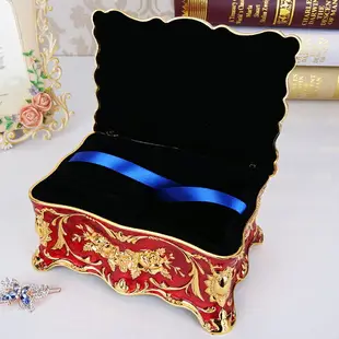 歐式創意復古首飾盒雙層珠寶盒高檔金屬公主金屬飾品耳釘收納盒