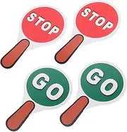 WESIEVYA Double Sided Handheld Stop Sign for Red Sign for Outdoor Teaching Friendly Traffic Awareness
