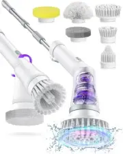 Electric Spin Scrubber, Cordless Shower Scrubber with 6 Brush Heads - 2H Dual