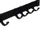 Wall Mounted Rotating Towel Rack with Hooks Swing Arms for Bathroom Black