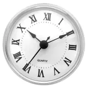 3.1" 80mm Quartz Roman Clock Insert, Fit 76mm/3", Style 24, Silver Tone