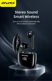 Wireless earbuds gaming no delay Bluetooth stereo quality sound with LCD display