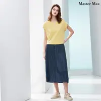 在飛比找momo購物網優惠-【Master Max】鬆緊腰頭仿牛仔感涼感裙(841200