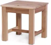 Solid Wood Natural Melamine Brown Wooden Space Saving Stool for Sitting, 12 Inch