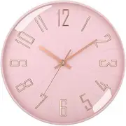 SHUTKMVCW Wall Clocks Battery Operated,12 inch Large Wall Clock Silent Non Ticking Modern Wall Clocks for Living Room Bedroom Office Classroom, Kitchen Wall Clock (Pink)
