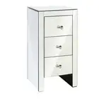 Artiss Mirrored Bedside Table Glass Drawers Bed Side Nightstand Mirror Furniture
