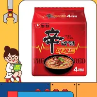 在飛比找松果購物優惠-韓國 農心 紅辛拉麵 The Red 特辣 兩倍辣 4入/袋