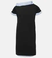 [Dries Van Noten] Dries Van Noten Cotton jersey midi dress AU 10 black