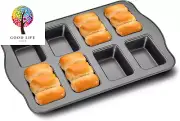 HONGBAKE Mini Loaf Baking Pans, Nonstick Small Cornbread Pan, Tiny Banana