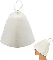 Bilioes 1pcs Sauna Hat,Russian Banya Cap,Sauna Wool Hat,Wool Felt White Sauna Hat,Vaporarium Hat for Head Protection 25cm/9.84 inch
