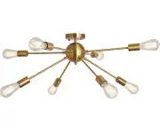 Modern Sputnik Chandelier Semi Flush Mount Ceiling 8 Light Fixture