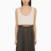 [Miu Miu] Opal pink cotton tank top 42 IT Pink