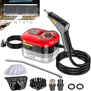2500W 4.5Bar Cordless Pressure Washer Steam Cleaner Handheld Steam Mops with 1.2L Tank, 6 Speeds, 105°C High Temperature Steam, 4 Heads, for Car Carpets Floor Cleaning red