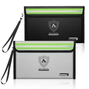 Small Fireproof Money Bag (8.6 x 6.3 inches) with Reflective Strip, featuring...