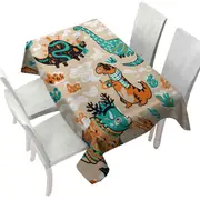 Cute Funny Wintry Dinosaurs Tablecloth