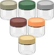 300ML Overnight Oats Containers with Lids,6 Pack Glass Storage Jar Sealing Cover Wide Mouth Mason Food Jar for Overnight Oats Snacks Salad Dressings Fruits Vegetables Yoghurt