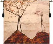 Autumn Sun and Trees Fine Art Tapestry - Wall Art Hanging Home Decor- 53x53 Inch