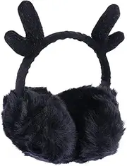 [Amosfun] 1 PC Antlers Children's Earmuffs Kids Ear Muffs Cute Animal Earmuffs Christmas Reindeer Ear Earmuffs Earmuff for Children Flexible Earmuff Headband Toddler Plush Khaki Fluffy