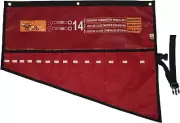 14-Pocket Wrench Organizer Roll-Up Pouch - Waterproof Canvas Tool Bag for SAE &
