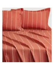 [Sheridan] Abbotson Stripe King Flat Sheet in Relish