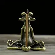 Cute Sitting Frog Statue Incense Holder Yoga Frog Sculpture Home Office Desk Decoration Ornament Gift