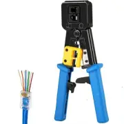 End Pass Through RJ45 Ratcheting Modular Crimper Ethernet LAN Cable Tool RJ12 11