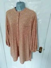 Next Size 16 T Tall Lilac Purple Yellow Mustard Floral Stretchy Blouse Top NEW