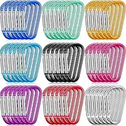 [Shimeyao] 180 Pieces Aluminum Carabiner Clip Carabiner Keychain Bulk 1.8" Mini Aluminum D Ring Shape Small Spring Snap Hook for Keychain Clip Outdoor Camping Home Hiking Hammock
