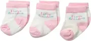 [Jefferies Socks] Unisex-Baby Newborn Family Bootie 3 Pair Pack, Pink Grandma, Newborn, Pink Grandma, Newborn