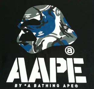 AAPE 迷彩 黑 短袖 圓領 T恤 XL號 二手 運動 短袖 上衣 休閒  A BATHING APE 猿人頭
