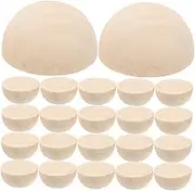 30Pcs Mini Hemisphere Half Wooden Balls Unfinished Craft Balls for DIY Projects Light Yellow for Arts Crafts Photo Props and Home Decor