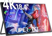 UPERFECT Portable Monitor 18.4-inch 4K 60HZ 10 Bit w/VESA & Stand 180° Adjustable Ultra-Slim & Lightweight Frameless FHD FreeSync IPS HDR Gaming Display, Travel Second Monitor for Laptop
