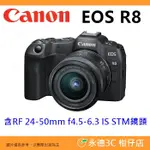CANON EOS R8 BODY 機身 24-50MM KIT 微單眼相機 全片幅 平輸水貨 中文介面 一年保固