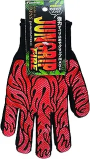 [福徳産業] Fukutoku Sangyo 923 Red Total Length 8.3 inches (21 cm), Palm 7.5 inches (19 cm), Middle Finger 3.0 inches (7.5 cm), Jungle Grip Fire Free