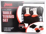 PENN 4 Player Table Tennis Set, 4 Paddles, 6 Balls & Storage Pocket