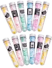 GANAZONO 12Pcs Portable Travel Soap Sheets Disposable Soap Flakes for Outdoor Activities Camping Hiking and BBQ Convenient Hand Washing Paper with Random Patterns