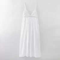 在飛比找Yahoo!奇摩拍賣優惠-#295預購商品 夏季新品 無袖洋裝 連身長裙 白色 露背收