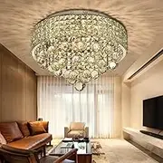SPARKSOR Ø40CM Premium 6-Lights G9 Modern Elegant Round Ceiling Light Pendant Fixture Lighting Crystal Chandelier …Modern Living Room Bedroom Hallway Chandelier