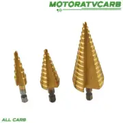 ALL-CARB 3×High Speed Steel Step Cone Drill Titanium Steel Metal Hole Cutter Bit