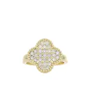 Rivka Friedman 18K Plated CZ Clover Ring