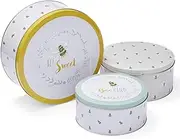 Cook Smart England Set of 3 Cake Storage Tins | British Designed Nesting Cake Tins for Cakes & Biscuits | Cake Tin/Biscuit Tin Available as Square Cake Storage Tin or as Round Cake Storage Tin