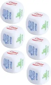 KONTONTY 6pcs Acrylic Dice for Housework Distribution Fun Role Playing Game for Family Activities Lightweight and Compact Cleaning for Parties and Festivals