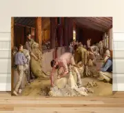 Classic Australian Fine Art ~ CANVAS PRINT 8x12" Shearing Rams by Tom Roberts