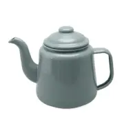 Country Vintage Style Enamel Light Grey Teapot 950ml